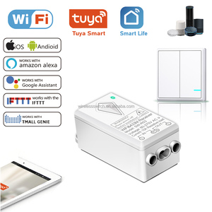 Interruptor eléctrico de casa inteligente controlado por aplicación Tuya 1/2/<span class=keywords><strong>3</strong></span> Gang <span class=keywords><strong>WiFi</strong></span> luz LED funciona Alexa <span class=keywords><strong>Google</strong></span> Home Max 10A corriente doble polo - Product Image 1