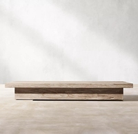 Meubles de patio extérieurs modernes Tables de jardin en bois massif Teck Table basse de piscine