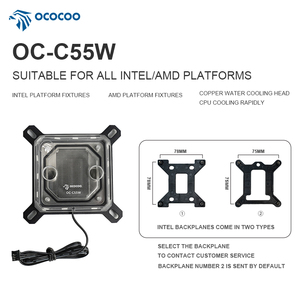 Ococoo C55W-SINTE CPU nước làm mát khối cầu vồng ánh sáng khuếch tán hiệu ứng ánh sáng tản nhiệt CPU - Product Image 2