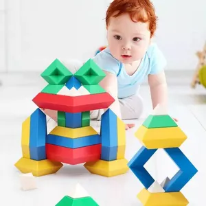 90支金字塔杆教育玩具空间颜色学习创意堆叠益智玩具金字塔3D立方体积木儿童礼品