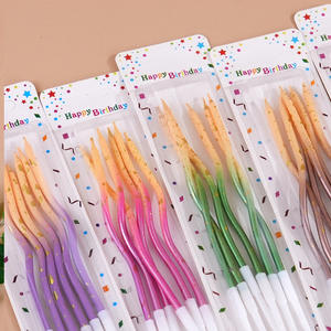 Colorato a spirale curva gradiente di compleanno candele di paraffina torta di cera decorazioni per il partito per Ramadan Diwali Halloween - Product Image 1