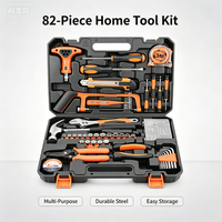 Ensemble complet d'outils de quincaillerie pour la maison avec boîte à outils de rangement, kit d'outils à main en cadeau, outils de réparation générale tout-en-un