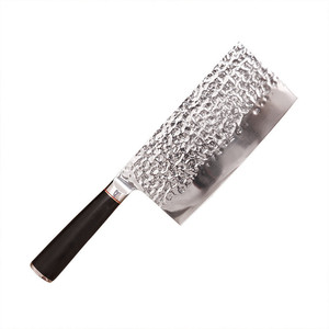 Cuchillo de cocina de acero inoxidable forjado con patrón martillado, cuchillo afilado para rebanar, cuchillo de chef para el hogar. - Product Image 5