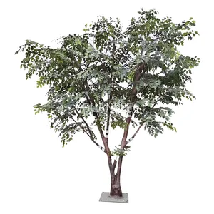 Guansee factory oem natural Japanese style 2.8m tall artificial ficus tree for home office hotel window display decor
