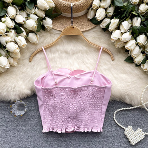 Fleur petite porte-jarretelles dames 2025 été mode gilet doux chaud fille Sexy vêtements d'extérieur haut court pour femmes débardeurs - Product Image 3