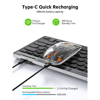 K81 Gaming Slim Dual Mode Transparan Nirkabel Keyboard Mouse Set Senyap Portabel Dapat Diisi Ulang Kantor Mac