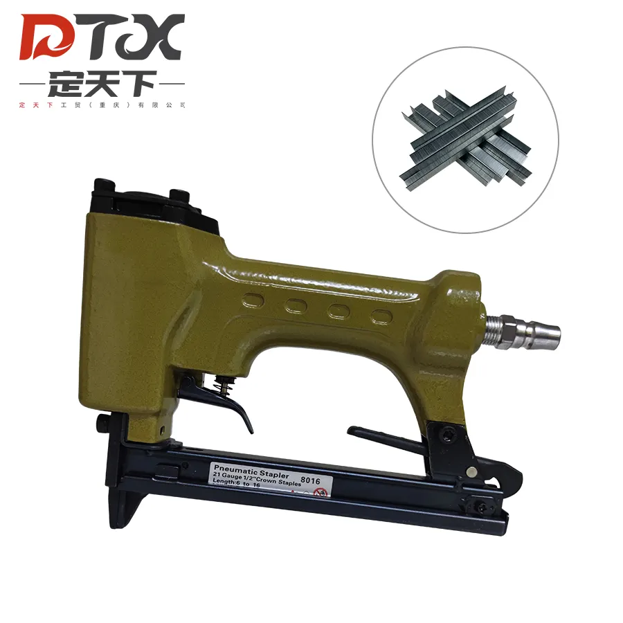 DTX Hot Selling Small Furniture Sofa Air Staples Gun Professional Quality Crown Stapler 8016 Pneumatic Nail Gun