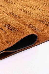 Alfombra de Chenilla a Rayas Naranja Óxido Mira, Venta al por Mayor, 7mm, Lavable, Antideslizante, Poliéster y Algodón, Ecológica, Apta para Mascotas, Pelo Corto, Moderna - Product Image 5