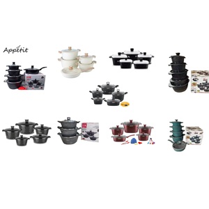 Juego de utensilios de cocina antiadherentes modernos de 11 piezas, ollas y <span class=keywords><strong>sartenes</strong></span> con protectores de <span class=keywords><strong>sartenes</strong></span>, juego de cocina de PFAS y PFOA gratis, Material metálico - Product Image 6