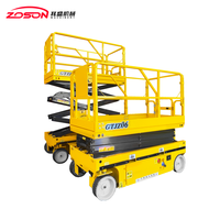 Plateforme élévatrice à ciseaux hydraulique électrique portable ZHAOSHENG GTGZ, 6m-12m télescopique, acier inoxydable, capacité de charge 300kg