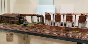 HO Scale 1:87 Industrial Train Display Base Chemical Factory Scene W/Dead-end Track Fits <strong>Faller</strong> 80x32cm - Product Image 6