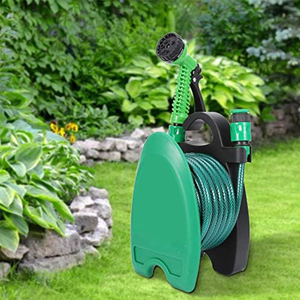 Taşınabilir hortum makarası, bahçe teleskopik su boru rafı, yerden tasarruf sağlayan sulama depolama için kompakt bahçe hortumu makara sepeti - Product Image 6