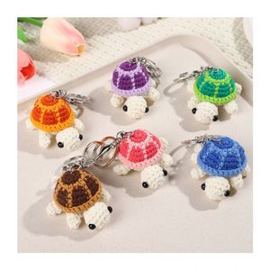 Porte-clés tortue au crochet fait main, mini tortue mignonne en laine tricotée, pendentif de sac animal marin, accessoires - Product Image 1