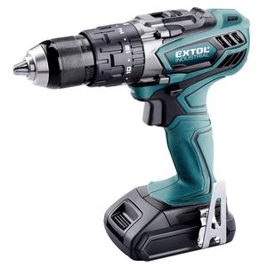 8791110 EXTOL Trapano <span class=keywords><strong>Avvitatore</strong></span> a Batteria Potente Industriale <span class=keywords><strong>18V</strong></span> Ioni di Litio con Motore a 4 Poli 2000mAh a Due Velocità con Percussione - Product Image 1