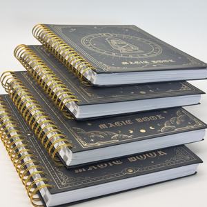 สมุดบันทึกเกลียวลายโหราศาสตร์ B5 ปกทองคำเปลว ลายดาววินเทจ สำหรับสำนักงานและโรงเรียน - Product Image 3