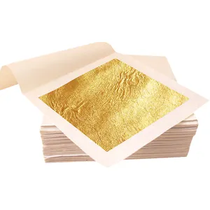 24k real gold leaf 24 k Genuine Gold Foil Sheet for furniture Gilding Food decoration