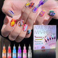 GP 12 couleurs, imperméable, longue durée, couleurs vibrantes, non toxique, stylo marqueur pour peinture sur ongles, pointe plate de 6 mm, sans dessin préalable