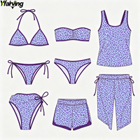 Ensemble de bikini pour femmes à taille haute avec impression par sublimation personnalisée, maillot de bain sexy triangle push-up, fabricant de vêtements de plage OEM/ODM