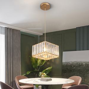 E27 bohlam kristal emas Modern, lampu gantung kristal Modern untuk ruang makan - Product Image 6