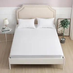 Protector de colchón de poliéster tamaño King, funda de cama impermeable con bolsillo profundo, suave y cómodo, transpirable para adultos