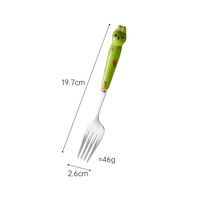 Ensemble de cuillères et fourchettes en acier inoxydable 304 avec manche en céramique, motifs chat, patte, canard, lapin, pour dessert, café, thé, fruits, ustensiles de table à domicile