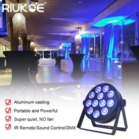 Focos LED DMX RGBW para interiores, escenarios, DJ, discotecas, bodas, de aluminio, silenciosos, sin ventilador, delgados, con control remoto IR, atenuación de 32 bits, certificación CE