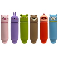 Usine En Gros Silicone Papeterie Organisateur Durable Stylo Sac Cas pour Étudiants Fantaisie Crayon Pochette Sacs D'école