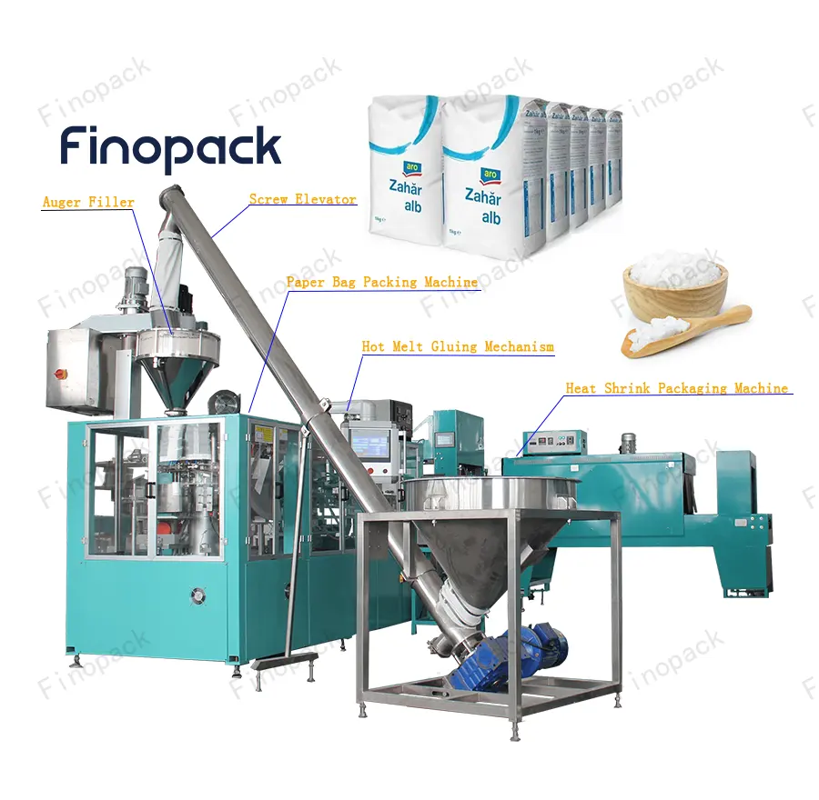 Factory Price Auger Salt Filling Machine Automatic Vertical Packaging Machine For Salt Farina Packing Machine 1kg Paper Bag