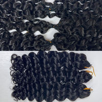 Extensions de cheveux synthétiques à tresses au crochet avec plumes, 120 mèches, 16 pouces, double trame machine, nœuds miracle pré-séparés, ondulation profonde