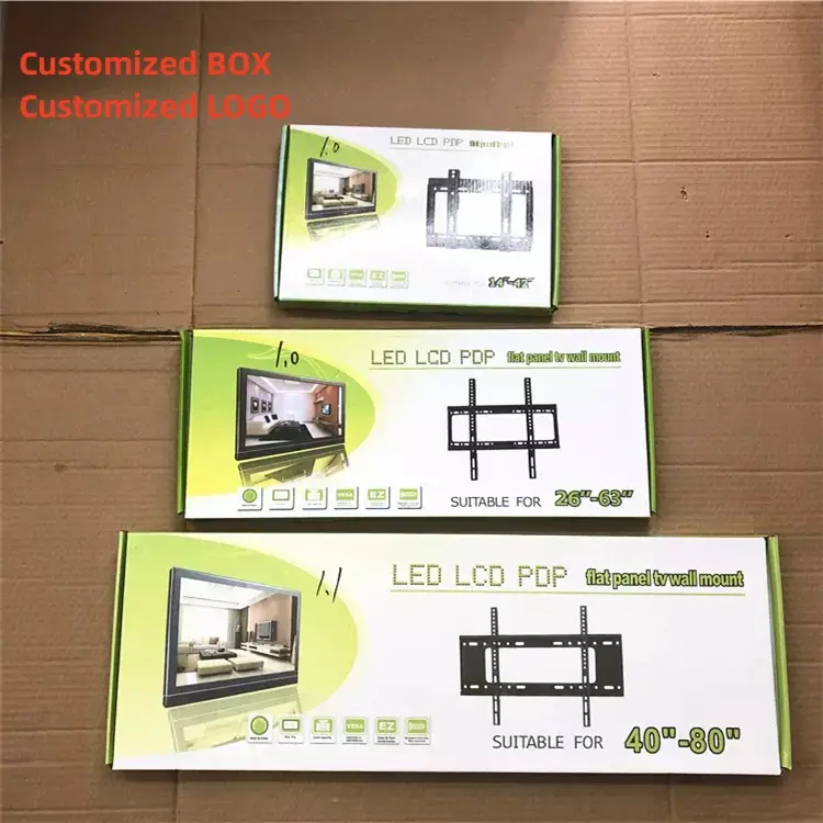 بسعر الجملة حامل تليفزيون LCD يثبت بالحائط 14 26 42 40 63 80 بوصة حامل تليفزيون مثبت بالحائط