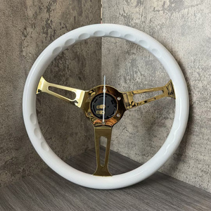 High Quality Universal Customized Gold <b>Brackets</b> <b>White</b> ABS Steering Wheel Sport Steering Wheel Racing Steering Wheel - Product Image 2