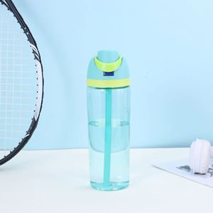Nueva Botella de Agua Deportiva de 750 ml con Doble Pajita Personalizada, Tapa Transparente de Plástico Pop-Up para Viajes y Tazas de Frutas - Product Image 3