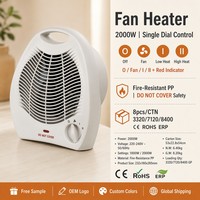 Ventilateur Chauffant Portable avec Thermostat, Chauffage d'Appoint 3 Modes Chaud/Froid 2000W, Protection Contre la Surchauffe, Ignifuge, CE ROHS ERP, Maison et Bureau