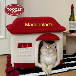 Toocat Maimai çevre dostu kış sıcak Pet <span class=keywords><strong>House</strong></span> katı desen kediler ve köpekler için çıkarılabilir ve yıkanabilir Mat kedi odası - Product Image 1