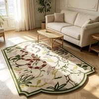 Handgetufteter Jacquard-Kaschmir-Teppich mit Blumen- und Schlangenmuster, Maßanfertigung, Unregelmäßige Form, Vintage-Kunstteppich für Wohnzimmer und Schlafzimmer