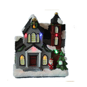 Pulgadas pequeño LED decoración resina Navidad <span class=keywords><strong>casas</strong></span> de pueblo - Product Image 1