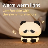 Mini lampe de nuit LED en silicone, lampe de chevet pour enfants, charge USB, capteur tactile Panda, intensité réglable, cadeau pour bébé et enfant