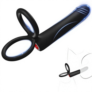 Anillo Vibrador de <span class=keywords><strong>Doble</strong></span> Penetración <span class=keywords><strong>con</strong></span> 10 Modos de Vibración, Impermeable, para Hombres - Product Image 1