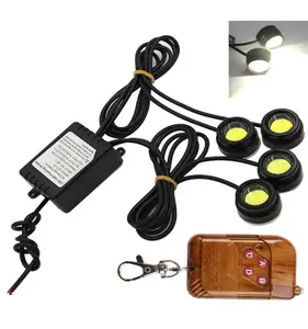 JHS vente chaude yeux d'aigle une ceinture quatre ampoules DRL clignotant avec télécommande conduite feux de voiture pour la décoration