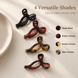 Pinzas de Pelo Grandes de Plástico con Forma de Lazo de 10 cm, para Cabello Grueso, Accesorios de Moda Coreanos, Ligeras, de Uso Diario, con Agarre Fuerte - Product Image 2