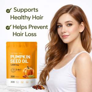 Cápsulas de Aceite de Semillas de Calabaza Orgánico OEM - Prensado en Frío para el Crecimiento del Cabello y Apoyo Inmunológico, Uso en Adultos - Product Image 1