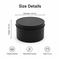 Boîtes en métal rondes vides multi-tailles sans soudure avec couvercle pour bougies, contenants de stockage de cire de 2oz, 3oz, 4oz, 6oz, 8oz, 12oz