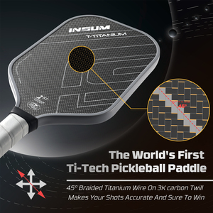 Palas de Pickleball Termoformadas de Titanio Plateado/Dorado Avanzadas INSUM, Fibra de Carbono Premium, Duraderas y Potentes, para Adultos, Aprobadas por la USAPA - Product Image 5
