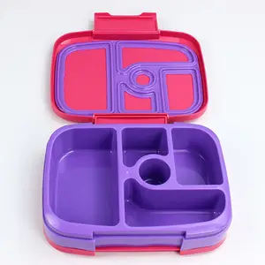 In Voorraad Voedselveilige Materialen Bento-Stijl Kinderlunchbox Met 5 Compartimenten