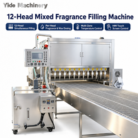 Machine de remplissage de parfums mixtes Yide à 12 têtes avec dosage par tête, contrôle de la température et convoyeur pour la production de bougies