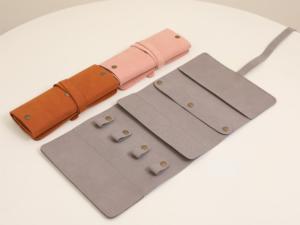 Hot Sale Customized Logo Luxury Leather Roll <b>up</b> Ring Jewelry Box Portable Display Travel Earring Necklace Bracelet Storage Box - Product Image 4