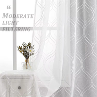 Treillis marocain brodé blanc voilages panneaux français texturé tringle poche Voile Tulle semi fenêtre rideaux pour chambre