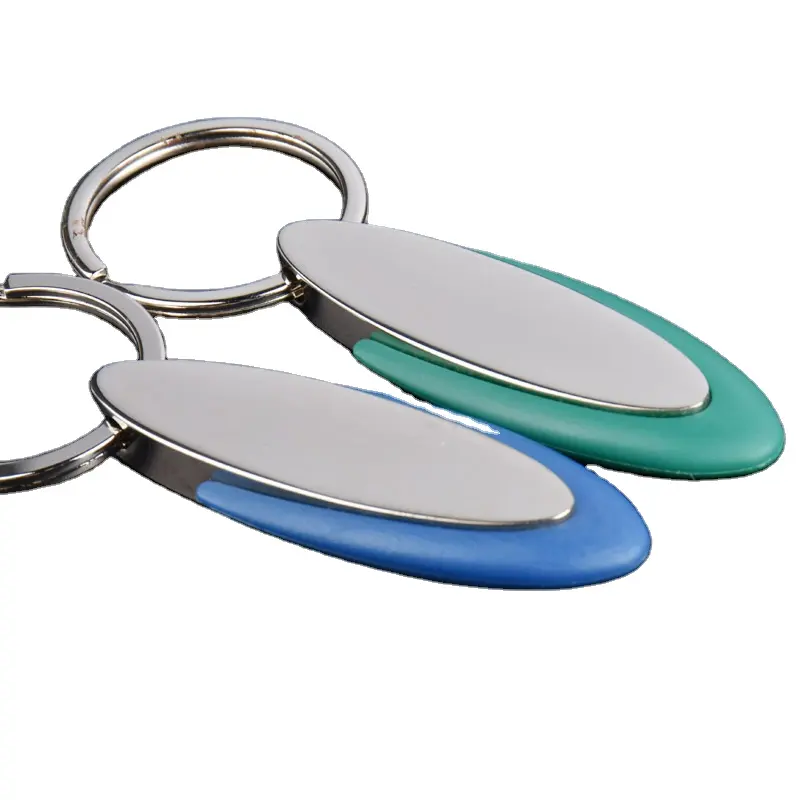 Porte-clés vintage de couleur ovale, chaîne durable et de haute qualité, personnalisés bon marché
