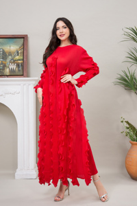 <span class=keywords><strong>Robe</strong></span> plissée Miyake grande taille avec ourlet à volants, couleur unie, pour <span class=keywords><strong>femme</strong></span>, collection automne 2024, idéale pour l'église et les occasions spéciales - Product Image 3