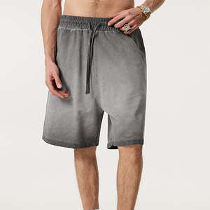 Shorts de sport pour hommes en molleton bouclette 330 g/m² de haute qualité, délavés à l'acide, grande taille, essentiels pour l'été, pour la course et la <span class=keywords><strong>boxe</strong></span> - Product Image 2